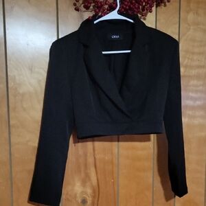 Cider Black Long Sleeve Crop Top